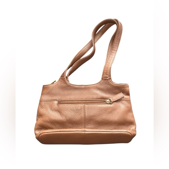 Stone Mountain Brown Pebbled Leather Shoulder Bag - Picture 1 of 5